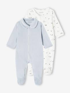 Bébé-Pyjama, surpyjama-Lot 2 dors-bien velours ouverture naissance bébé