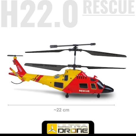 Mondo Motors - Hélicoptère H22.0 - Rescue Ultradrone Télécommandé à Rayons Infrarouges - Gyroscope Intégré - 3 Canaux - 63711, ROUGE 4 - vertbaudet enfant 