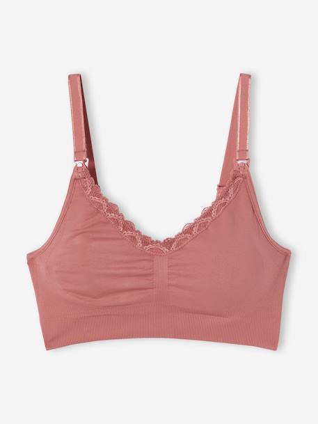 Brassière grossesse et allaitement finition dentelle vieux rose 1 - vertbaudet enfant 