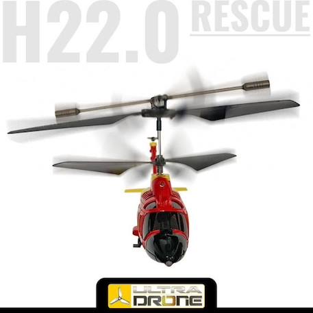 Mondo Motors - Hélicoptère H22.0 - Rescue Ultradrone Télécommandé à Rayons Infrarouges - Gyroscope Intégré - 3 Canaux - 63711, ROUGE 2 - vertbaudet enfant 