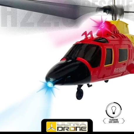 Mondo Motors - Hélicoptère H22.0 - Rescue Ultradrone Télécommandé à Rayons Infrarouges - Gyroscope Intégré - 3 Canaux - 63711, ROUGE 3 - vertbaudet enfant 