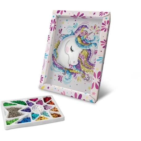 Kit loisir créatif - Licorne - Illustration avec sequins - Pour enfant à partir de 7 ans - Blanc BLANC 1 - vertbaudet enfant 