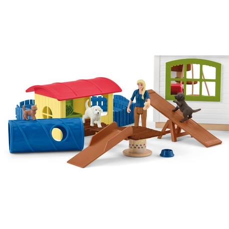 Hôtel des Animaux de la Ferme - Grand coffret de 54 Pièces de Jouets Schleich avec Chien, Chat, Lapin, Accessoires et Plus - Cadeau VERT 4 - vertbaudet enfant 