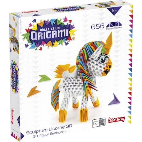 Mille Et Un Origami - Sculpture Licorne 3D - Pliage & Sculpture - Lansay BLANC 1 - vertbaudet enfant 