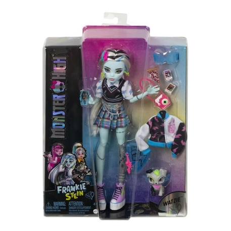 Poupée Monster High Frankie Stein avec animal de compagnie BLEU 6 - vertbaudet enfant 