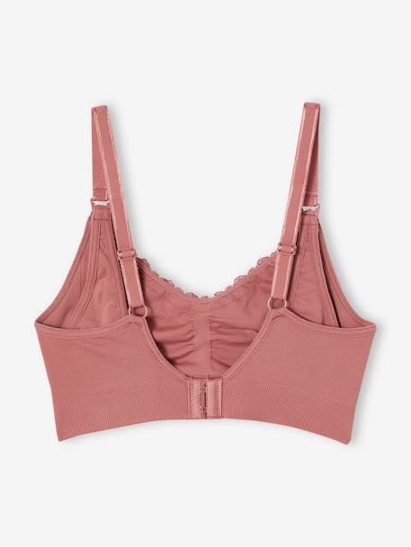 Brassière grossesse et allaitement finition dentelle vieux rose 2 - vertbaudet enfant 