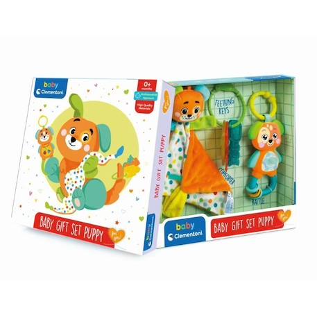 Clementoni - Coffret de naissance Ourson - Doudou + hochet + clés en plastique souple à mordiller BLANC 2 - vertbaudet enfant 