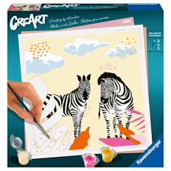 Jouet-Activités artistiques et musicales-CreArt Zèbre 20x20 cm - format carré - Peinture par numéros – Dès 12 ans – Ravensburger - 23666