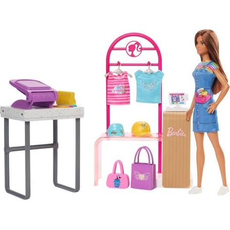 Barbie-Coffret Boutique Créations, avec poupée et accessoires de mode HKT78 ROSE 1 - vertbaudet enfant 