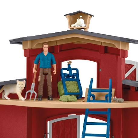 Figurines Animaux de la Ferme avec Accessoires - Coffret Ranch Américain Schleich de 92 Pièces avec Vache, Cheval Schleich, Cochon ROUGE 4 - vertbaudet enfant 