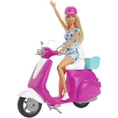 Jouet-Barbie - Barbie et Son Scooter - Coffret Poupée Mannequin - 3 ans et + GBK85
