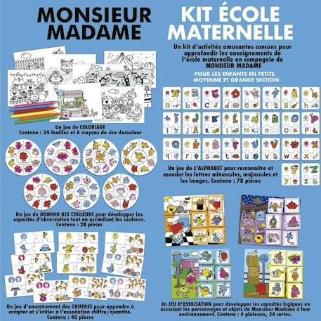 Jeu d'apprentissage - EDUCA - Monsieur Madame - Kit École Maternelle BLEU 2 - vertbaudet enfant 