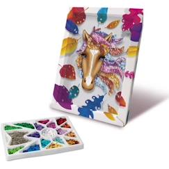 Jouet-Activités artistiques et musicales-Loisirs créatifs-Gommettes, collage et modelage-Kit loisir créatif - Cheval - Sequins - Pour enfant à partir de 7 ans