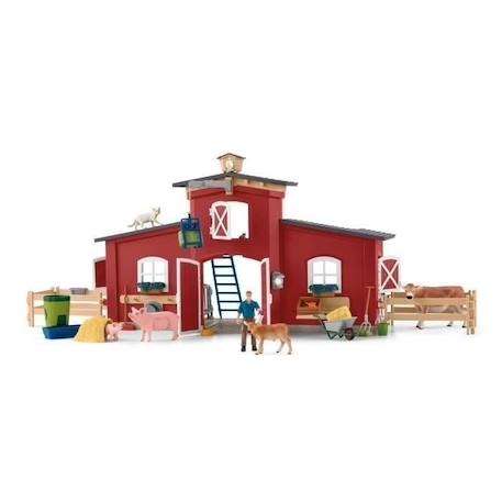 Figurines Animaux de la Ferme avec Accessoires - Coffret Ranch Américain Schleich de 92 Pièces avec Vache, Cheval Schleich, Cochon ROUGE 6 - vertbaudet enfant 