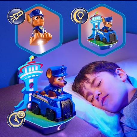 Veilleuse et réveil éducatif 3 en 1 GoGlow Dream Pat’ Patrouille avec lampe torche et indicateur de réveil Chase BLEU 3 - vertbaudet enfant 