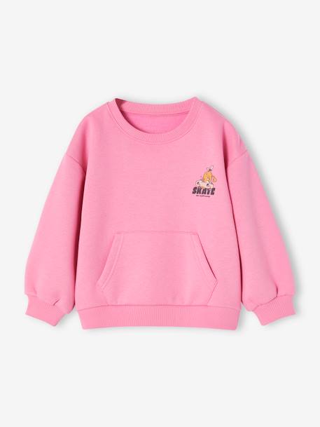 Ensemble sport sweat + jogging en molleton fille rose bonbon 2 - vertbaudet enfant 