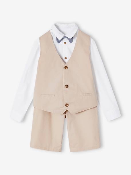 Ensemble cérémonie 4 pièces garçon beige 1 - vertbaudet enfant 