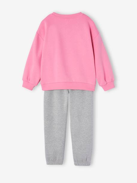 Ensemble sport sweat + jogging en molleton fille rose bonbon 4 - vertbaudet enfant 