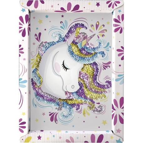 Kit loisir créatif - Licorne - Illustration avec sequins - Pour enfant à partir de 7 ans - Blanc BLANC 3 - vertbaudet enfant 