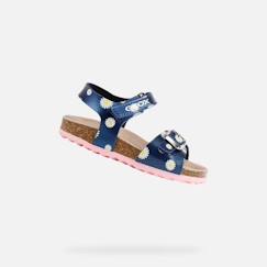 Chaussures-Sandales - GEOX - B SANDAL CHALKI - Cuir - Scratch - Fille - Bleu marine