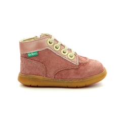 Chaussures-Chaussures fille 23-38-Boots, bottines-KICKERS Bottillons Kickbonzip rose