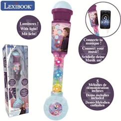 Microphone Reine des Neiges avec tube lumineux, enceinte (entrée auxiliaire), mélodies et effets sonores  - vertbaudet enfant