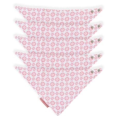 Lot de 5 bavoirs bandana coton bio* Lovely Emilie ROSE 1 - vertbaudet enfant 