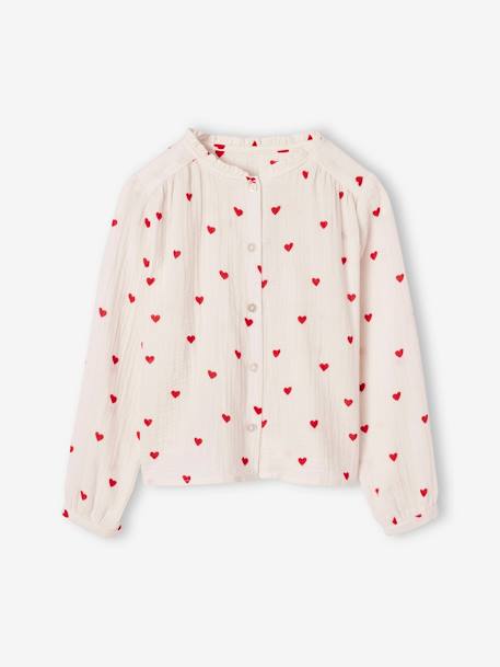 Chemise en gaze de coton personnalisable fille écru+vanille 1 - vertbaudet enfant 