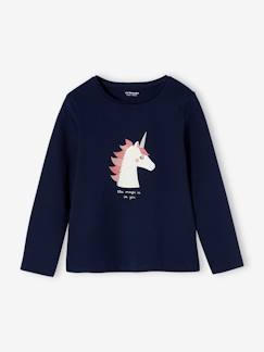 Tee-shirt fantaisie motif en relief fille manches longues  - vertbaudet enfant