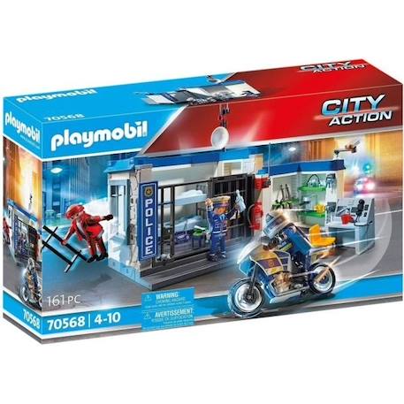 PLAYMOBIL 70568 Poste de police et cambrioleur, City Action les Policiers, Pour enfant dès 4 ans BLEU 1 - vertbaudet enfant 