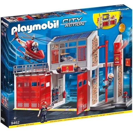 PLAYMOBIL 9462 Caserne de pompiers avec hélicoptère, City Action, Mixte, Pour enfant dès 4 ans JAUNE 1 - vertbaudet enfant 