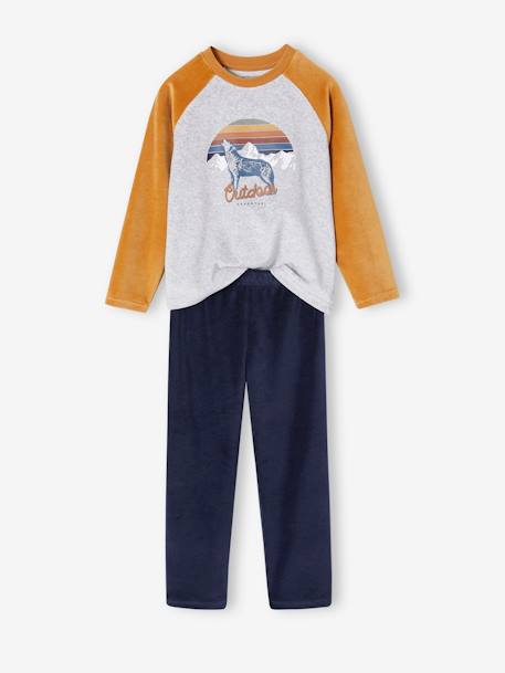 Lot de 2 pyjamas 'Loup' en velours garçon caramel 2 - vertbaudet enfant 