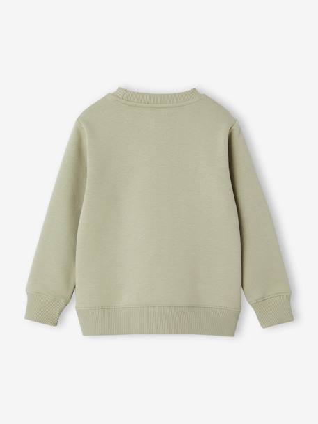 Sweat Basics motif graphique garçon blanc chiné+bleu moyen+vert sauge 11 - vertbaudet enfant 