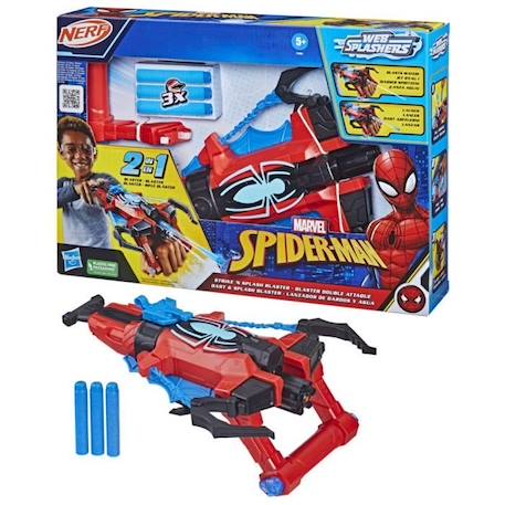 Blaster double attaque SpiderMan, Nerf, Marvel, Pistolet à eau et fléchettes, Jouets de Super-héros, dès 5 Ans NOIR 2 - vertbaudet enfant 