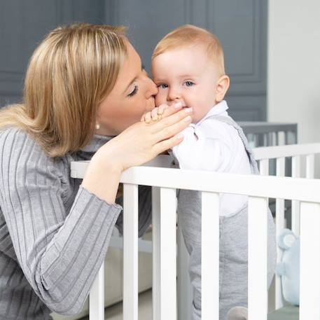 ROBA Parc Bébé 'roba Style' Hexagonal + Insert de Protection Vert et Roulettes - Bois Laqué Blanc BLANC 5 - vertbaudet enfant 