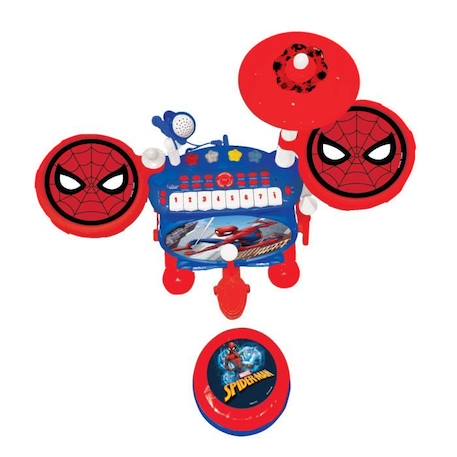 Batterie Electronique SpiderMan Lumineuse Complète avec clavier, cymbales et tabouret Spider-Man ROUGE 2 - vertbaudet enfant 