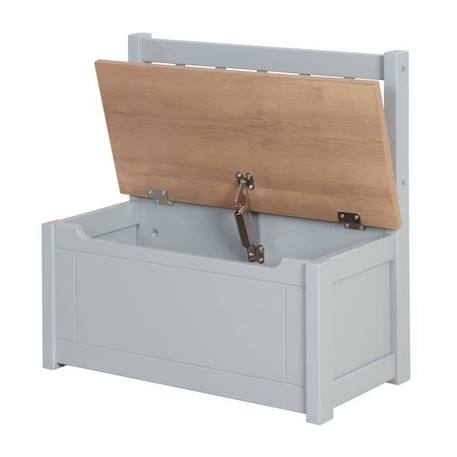 ROBA Banc Coffre à Jouets Woody pour Enfant - Meuble de Rangement en Bois 2 en 1 - Fermeture Douce - Taupe / Aspect Bois GRIS 2 - vertbaudet enfant 