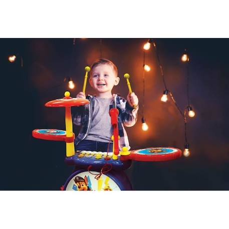 Mon Rock Band Batterie Electronique Lumineuse Complète avec clavier, cymbales et tabouret Pat' Patrouille BLEU 3 - vertbaudet enfant 