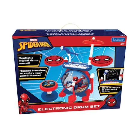 Batterie Electronique SpiderMan Lumineuse Complète avec clavier, cymbales et tabouret Spider-Man ROUGE 5 - vertbaudet enfant 