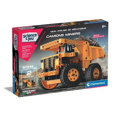Clementoni - Atelier mécanique - Camion de chantier - 2 modèles à assembler - Dés 8 ans BLANC 1 - vertbaudet enfant 