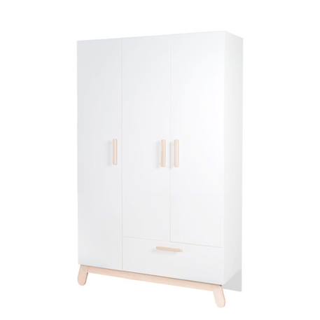 Armoire Bébé 3 Portes Battantes Clara - ROBA - Blanc - Style Scandinave - Moderne BLANC 1 - vertbaudet enfant 