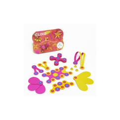 -crew pack (rose/jaune) clixo - jeu de construction magnetique, flexible, durable et imaginatif – 30 pieces – des 4 ans