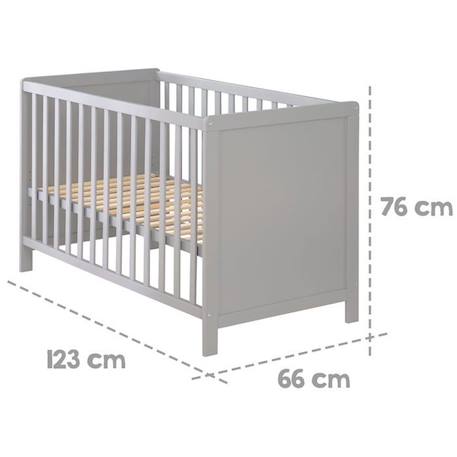 Lit Bébé 2 en 1 - ROBA - Indépendant et Cododo - 6 Niveaux de Hauteurs - Taupe GRIS 5 - vertbaudet enfant 