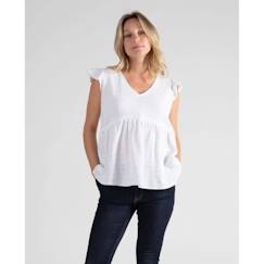 Vêtements de grossesse-T-shirt, débardeur-Haut papillon de grossesse et d’allaitement Suzanne carottes caramel