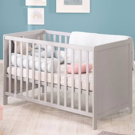 Lit Bébé 2 en 1 - ROBA - Indépendant et Cododo - Sommier Réglable - Taupe GRIS 3 - vertbaudet enfant 