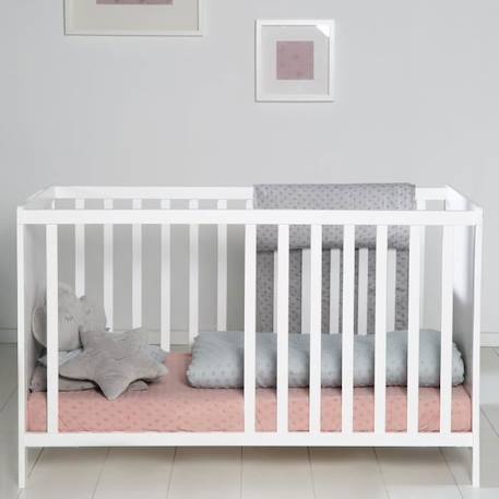 Lit Bébé 2 en 1 - ROBA - Blanc - Sommier Réglable - Matelas Inclus BLANC 4 - vertbaudet enfant 