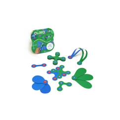 Jouet-Premier âge-itsy pack (vert/bleu) clixo - jeu de construction magnetique, flexible, durable et imaginatif –18 pieces - des 4 ans