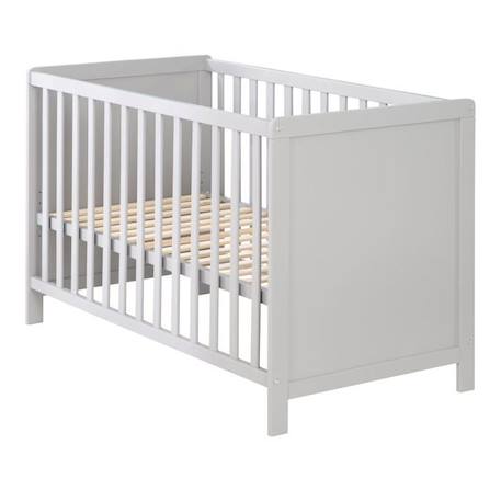 Lit Cododo - ROBA - 60x120 cm - Hauteur réglable - Gris - Sommier et matelas inclus GRIS 5 - vertbaudet enfant 