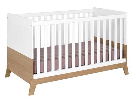 Lit bébé évolutif Archipel 70x140 - Blanc & Chêne BLANC 2 - vertbaudet enfant 