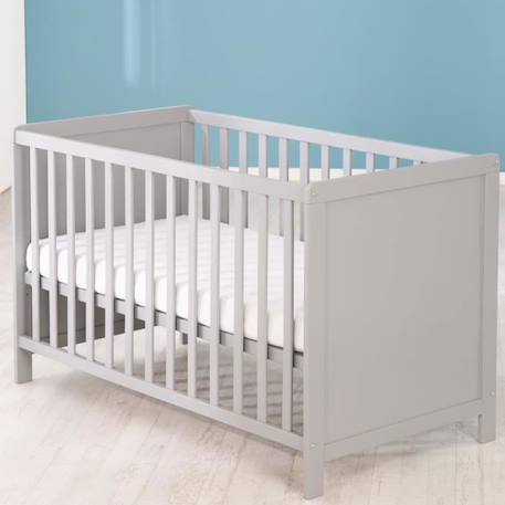 Lit Cododo - ROBA - 60x120 cm - Hauteur réglable - Gris - Sommier et matelas inclus GRIS 4 - vertbaudet enfant 